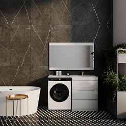 Style Line Тумба с раковиной Даллас 130 R 3 ящика под стиральную машину – фотография-11